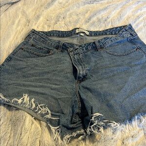 Abercrombie & Fitch Distressed Blue Jean Shorts